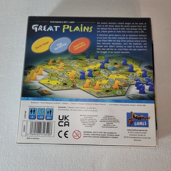 Great Plains: Strategy Board Game - Two Player - Lookout Games Complete 10+ - Picture 2 of 7